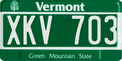VT license plate XKV703
