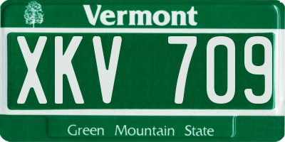 VT license plate XKV709