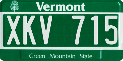 VT license plate XKV715
