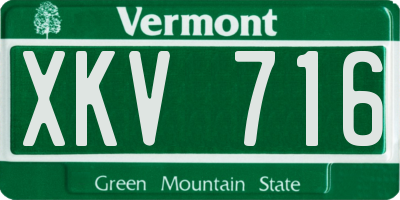 VT license plate XKV716