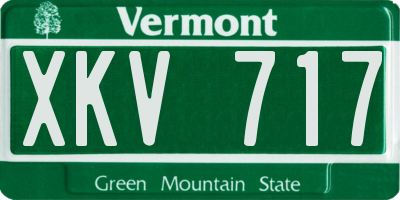 VT license plate XKV717