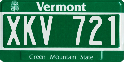 VT license plate XKV721