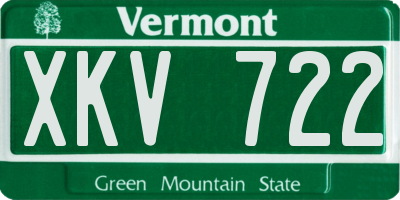 VT license plate XKV722