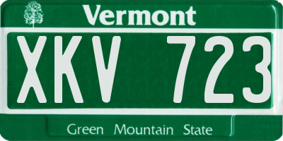 VT license plate XKV723