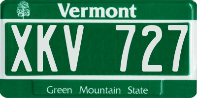VT license plate XKV727