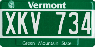 VT license plate XKV734