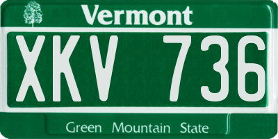 VT license plate XKV736
