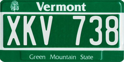 VT license plate XKV738