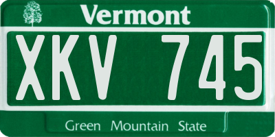 VT license plate XKV745