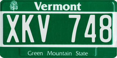 VT license plate XKV748
