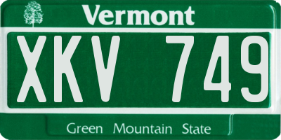 VT license plate XKV749