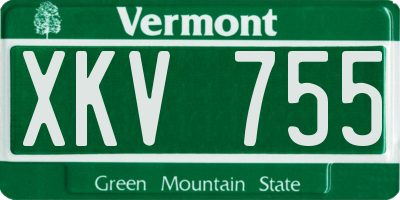 VT license plate XKV755