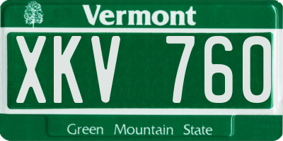 VT license plate XKV760