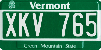 VT license plate XKV765