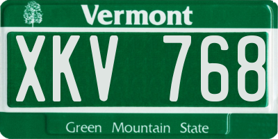 VT license plate XKV768