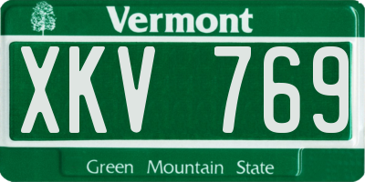 VT license plate XKV769