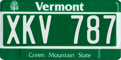 VT license plate XKV787