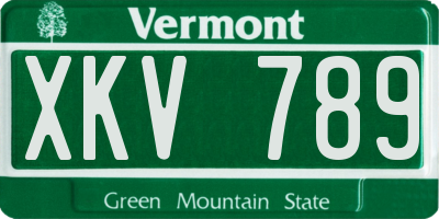 VT license plate XKV789