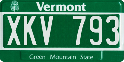 VT license plate XKV793