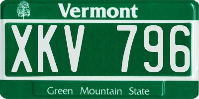 VT license plate XKV796