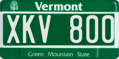 VT license plate XKV800