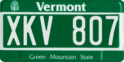 VT license plate XKV807