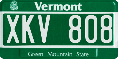 VT license plate XKV808