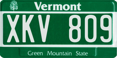 VT license plate XKV809