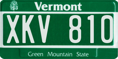 VT license plate XKV810