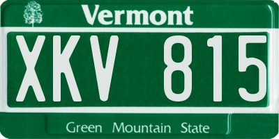 VT license plate XKV815