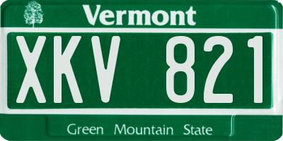 VT license plate XKV821