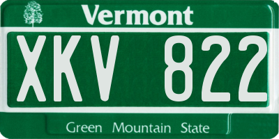 VT license plate XKV822