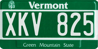 VT license plate XKV825