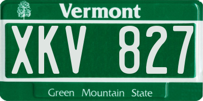VT license plate XKV827