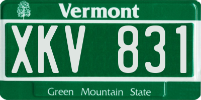 VT license plate XKV831