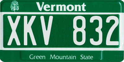 VT license plate XKV832