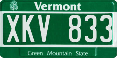 VT license plate XKV833