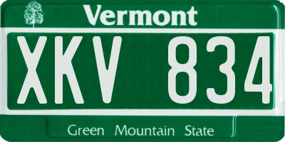 VT license plate XKV834