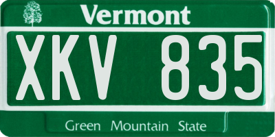 VT license plate XKV835