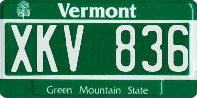 VT license plate XKV836