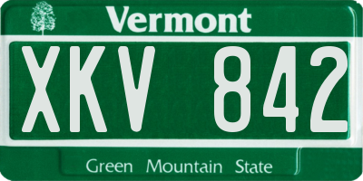 VT license plate XKV842