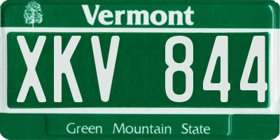 VT license plate XKV844