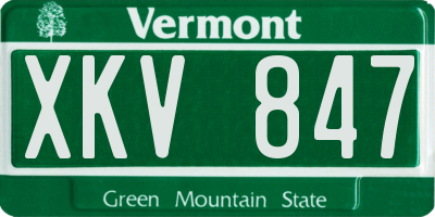 VT license plate XKV847