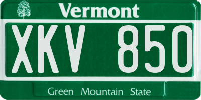 VT license plate XKV850
