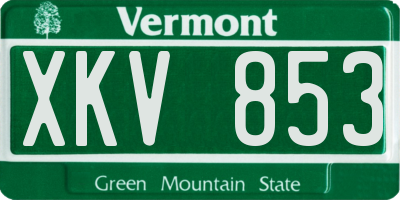 VT license plate XKV853