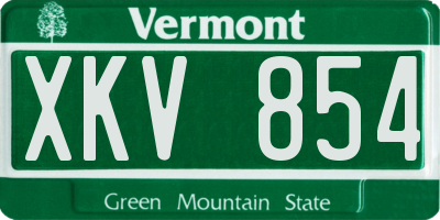 VT license plate XKV854