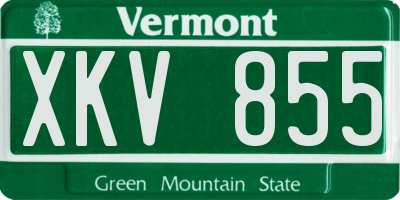 VT license plate XKV855