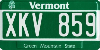 VT license plate XKV859