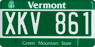 VT license plate XKV861