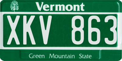 VT license plate XKV863